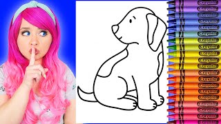 ASMR Coloring a Dog with Crayons | Calming ASMR Coloring for Relaxation & Stress-Relief