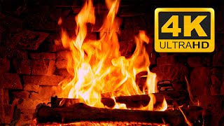 Spend the Night by Cozy Fireplace 🔥🔥 Christmas Fireplace 4K UHD 3 Hours & Crackling Fire Sounds