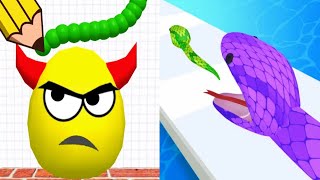 Draw To Smash vs Snake Run Race - Satisfying ASMR Gameplay All Levels