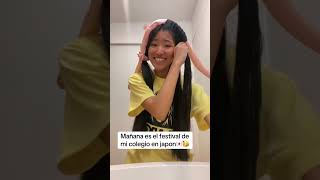 Tutorial del peinado que hare para mi festival  de la escuela escuela  en Japón 🇯🇵 #vivirenjapon