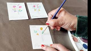 Painting ideas/easy painting/ bouquet cards/painting ideas #homemitra