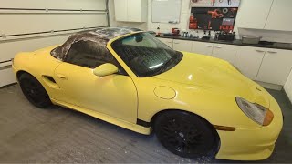 Yellow Porsche Boxster Interior Detail