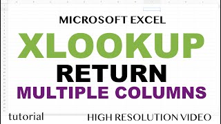 XLOOKUP - Return Multiple Columns (Values) in Excel