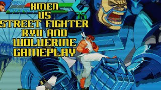 Xmen vs Street Figher: Ryu and Wolverine Arcade Gameplay