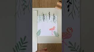 DIY Handmade Thank You Card: Flamingo & Tropical Foliage Design 🌺🌿 by The English Stamp Company