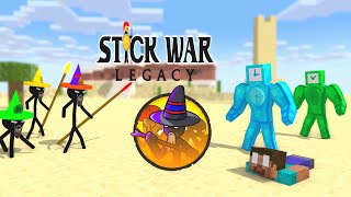 Monster School vs STICK WAR LEGACY VS ELEMENTAL CLOCK MAN BROTHERS - Minecraft Animation