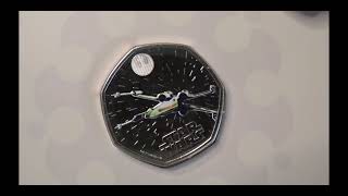 video 1075 - X-Wing Fighter 50p coloured coin