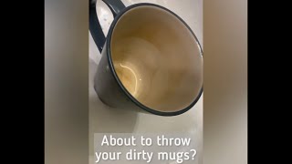 How to remove Coffee and Tea Stains from Mugs! Super Fast and Easy!