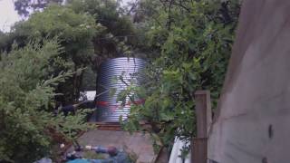 10000 litre water tank installation on steep slope