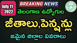 Telangana Govt Employees Salaries & Pensioners pension latest update || TS Salaries || July 11,2022