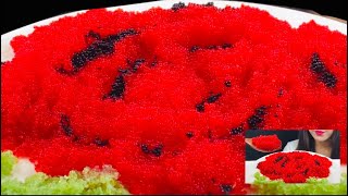 ASMR “ROSE” TOBIKO  EGGS “장미꽃”날치알 먹방 Telur ikan terbang Trứng cá bay ไข่ปลา