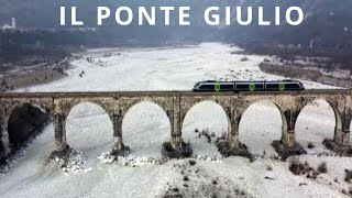 Ponte Giulio fiume Cellina costruito durante la Guerra dall'esercito militare Ponte Bailey in ferro