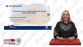 Presentación de la "Formación para el Emprendimiento Social", curso 18-19