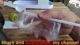 15 minutes of making your own handmade water mill: plastic spoons, plastic bottles and carton