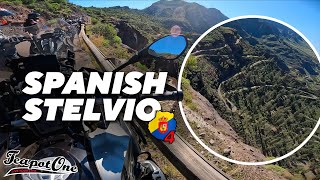 Riding a BMW GS down the Spanish Stelvio