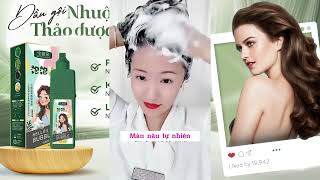 Dầu Gội Nhuộm Tóc Thảo Dược Nâu Hạt Dẻ - Phủ Bạc Lên Màu Nhanh Chóng, An Toàn Thân Thiện Với Da Dầu