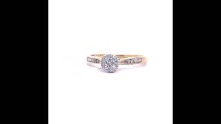 0.20 Carat Diamond Mini Cluster Channel Ring in 14k Yellow Gold