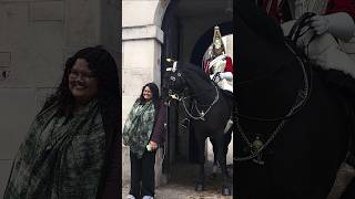 Royal Horse Surprises Visitor😍 #youtubeshorts #shorts #horseguardsparade #householdcavalry