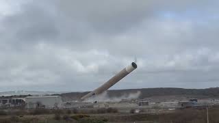 Anglesey Aluminium Works Chimney Demolition Holyhead