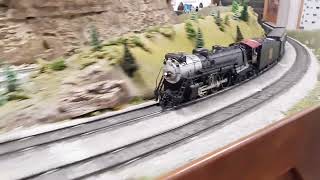 Burlington (CBQ) 4-6-4 Hudson 2 Rail O Scale Pulling A Passenger at Twin City Model Railroad Museum