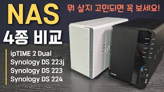 [NAS 4종 비교 리뷰] 멀쩡한 DS224+ 버리고 DS223j로 갈아탄 이유 (ipTIME NAS dual 사실분은 환불하기 전에 꼭 보세요...)