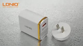 LDNIO A120Q 18W Fast Charging 3.0 Wall Charger with Micro USB Cable - White