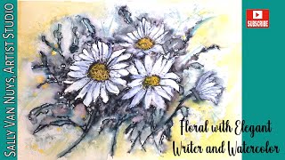 Creating a Floral with Watercolor Using Elegant Writer Marker