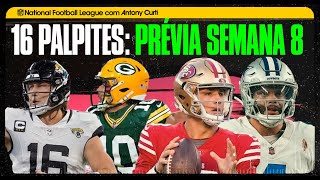 🏈 Semana 8 da NFL: Prévia com 🦓 PALPITES & 5 PERGUNTAS para serem respondidas