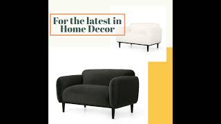 Furniture Shopping - Loveseat Sofa Couch In Velvet or Boucle Fabric  with Birchwood Legs #furniture