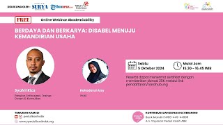 Podcast "Syafril Riza: Podcast " Berdaya dan Berkarya: Disabel Menuju Kemandirian Usaha"