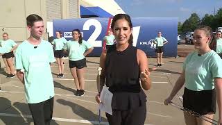 Fox 2's Amelia Mugavero twirls with the Mehlville Majorettes!