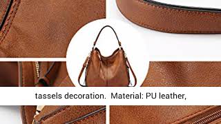 Handbags for Women Large Designer Ladies Hobo bag Bucket Purse Faux Leather, Light Brown, Medium