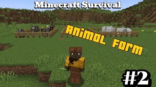 My Minecraft Animal Farm! Day 2 of Survival Adventures! Minecraft survival #2