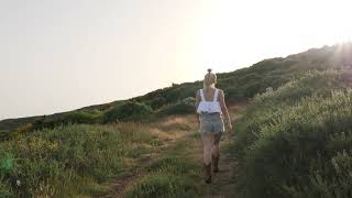 PAWG in daisy dukes hiking up hill