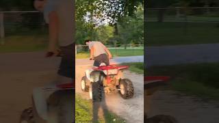 Straight piped 4 wheeler burnout #shorts #loud