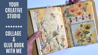 Collage / Junk Journal / Glue Book With Me - Using Your Creative Studio Bee Themed Vintage Ephemera