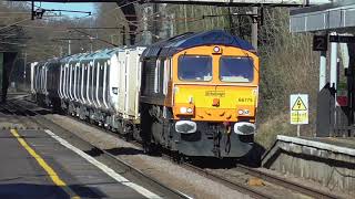 HD GBRF 66775 hauls 700053 through Gordon Hill working 6X71