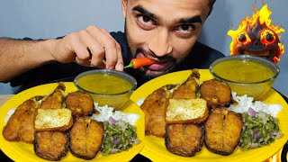 Asmr Eating Pangas Fish Fry With Rice || Mukbang Eating Show  || 🍚🐟🔥🤤