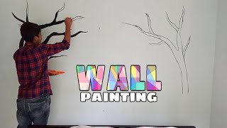 wall painting design ideas | simple and easy designing | #WHITEBoxmalayalam .