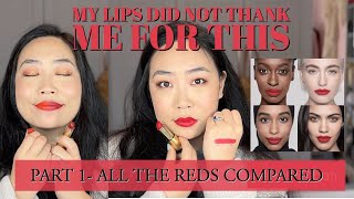 Lisa Eldridge Swatch and Compare Series Part 1 - ALL THE REDS!