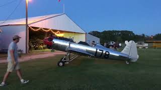 Vintage aircraft hand start and shut off. Ryan PT-22