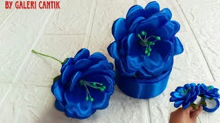 SATIN RIBBON FLOWER MAKING / SATIN RIBBON ROSE TUTORIAL  @GaleriCantik