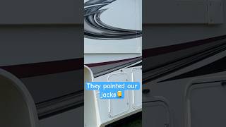 Grand Design is to lazy to tape off our jacks #GrandDesign #Camping #Vacation #RV ￼