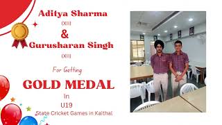 U-19 Cricket Team Boys For Getting First Position in State Cricket Games in Kaithal.