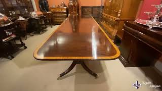 Vintage 13ft Regency Revival Crossbanded Dining Table 20th C