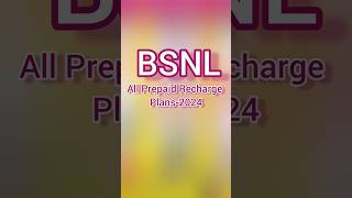 Bsnl All Prepaid Recharge Plans-2024 #bsnl #bsnl4g #bsnl_best_recharge