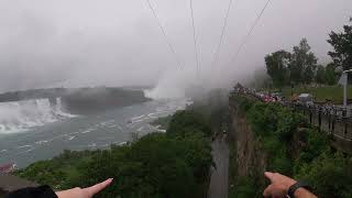 ZIPLINE down to Niagara Falls. Would You Take this Ride? Into the Mist, Niagara Falls