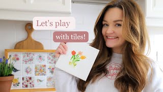 Let's play with tiles! Painting on tiles, an Ikea hack and some woodwork 🎨