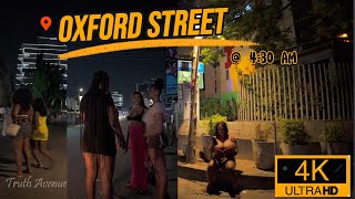 🇬🇭  Crazy Wild 4K Virtual Accra Night Life Redlight District  Walking Tour On The OSU OXFORD STREET.