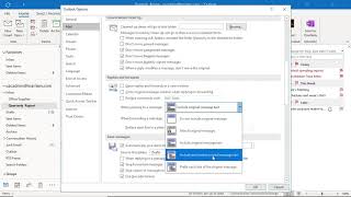 Customize Reply Message Setting - Outlook 2019 tutorial